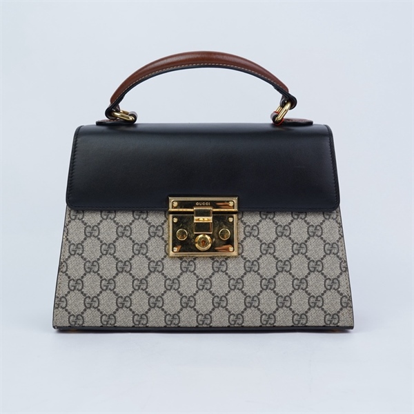 Túi GG Padlock xám nắp đen (453188-520981) đáy sz28- miệng sz24 (HT) +