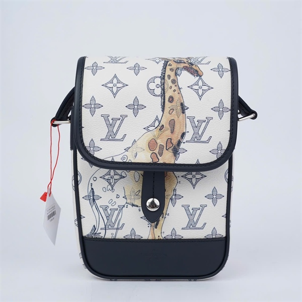 Túi LV đeo chéo trắng pha đen in hình hươu (FO4176) sz15 KG+