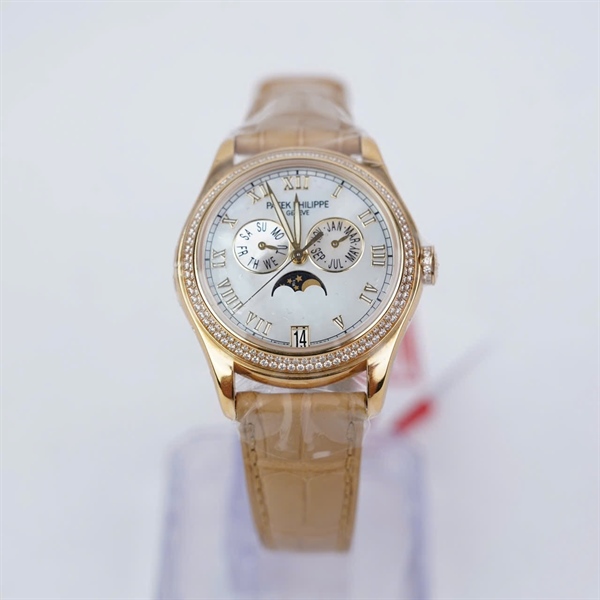 Đồng hồ Patek Philippe mặt tròn dây nâu (5876775) sz38.8 (HC) KG+
