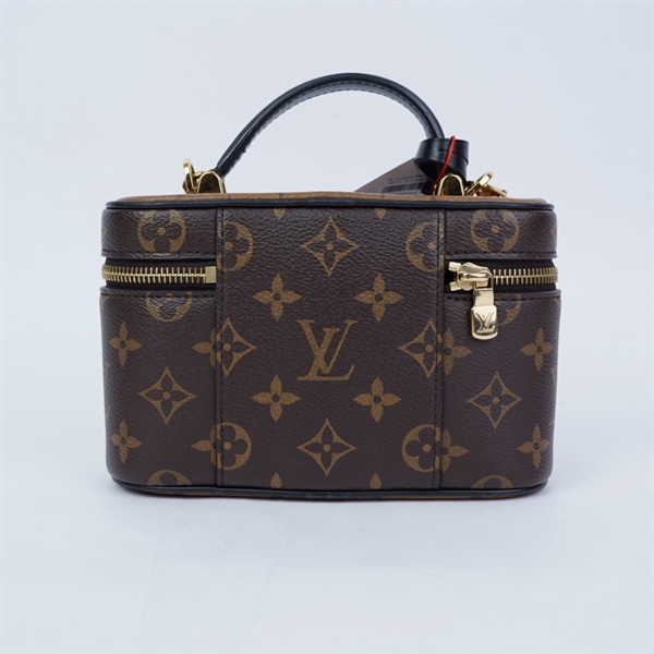 Túi LV Vanity hoa nâu 2strap kèm ổ + 2 chìa sz19 KG+