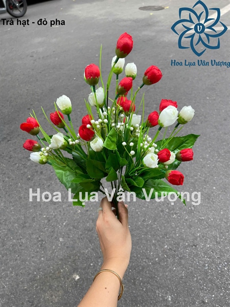 Trà hạt - đỏ pha - Hoa cành ngắn - Hoa Lụa Vân Vượng