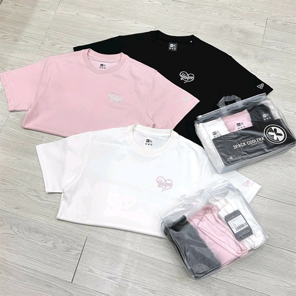 PACK NEW ERA ÁO THUN 1 PACK 3 CÁI TRÁI TIM BLACK PINK (TRẮNG - HỒNG - ĐEN)