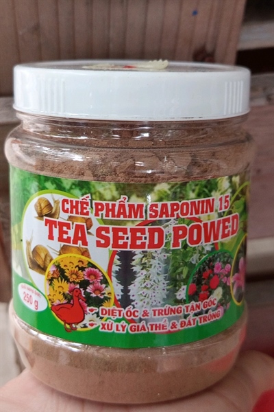 Chế phẩm Saponin 15 Tea Seed Powed (chuyên : diệt ốc & trứng tận gốc, xử lý giá thể & đất trồng) dạng bột - 250gr