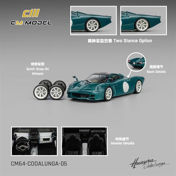 ( Pre Order 12/2025 ) CM Model CM64-CODALUNGA-05 Pagani Codalunga Green