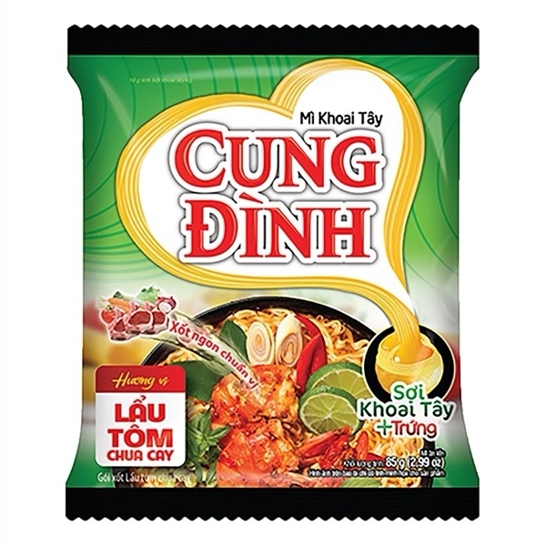 Mì Cung Đình vị lẩu tôm cay｜cung dinh 辛酸っぱ口エビ鍋の味インスタントラーメン｜80g