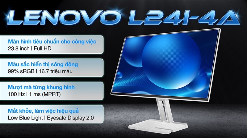 Màn hình LCD Lenovo 23.8 inch L24i-4A ( Full HD / IPS / 100hz / 1ms )