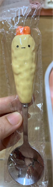 Thìa inox cán sứ - gà chíp vàng