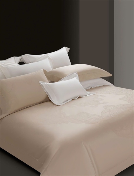 Bộ ga gấm Hồng tro dệt chìm hoa văn | Cotton Supima Mỹ 120S - SL01.08