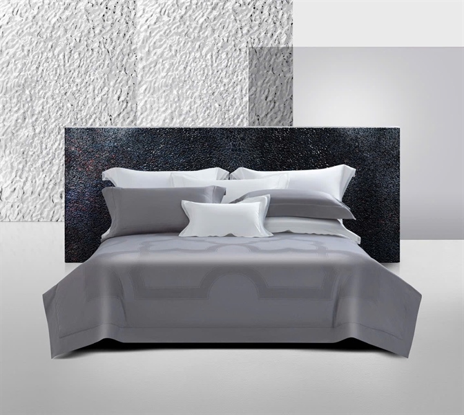 Bộ ga gấm ghi đậm dệt họa tiết chìm | Cotton Supima Mỹ 120S - SL01.03