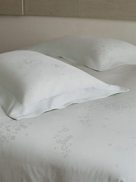 Bộ ga "Mộc du" | Baby Cotton - Gấm xanh mint dệt hoa nhí - LF01.01