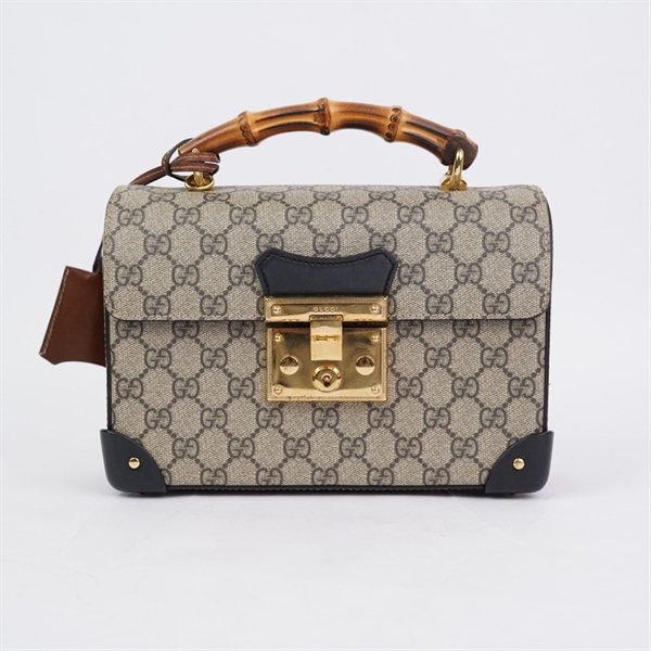 Túi GG Padlock xám quai trúc kèm 2 chìa (603221-520981) sz23 (L-N) KG+