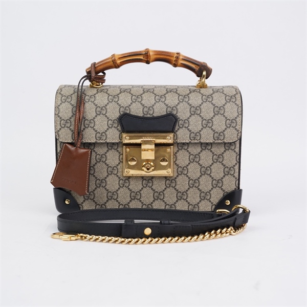 Túi GG Padlock xám quai trúc kèm 2 chìa (603221-520981) sz23 (L-N) KG+