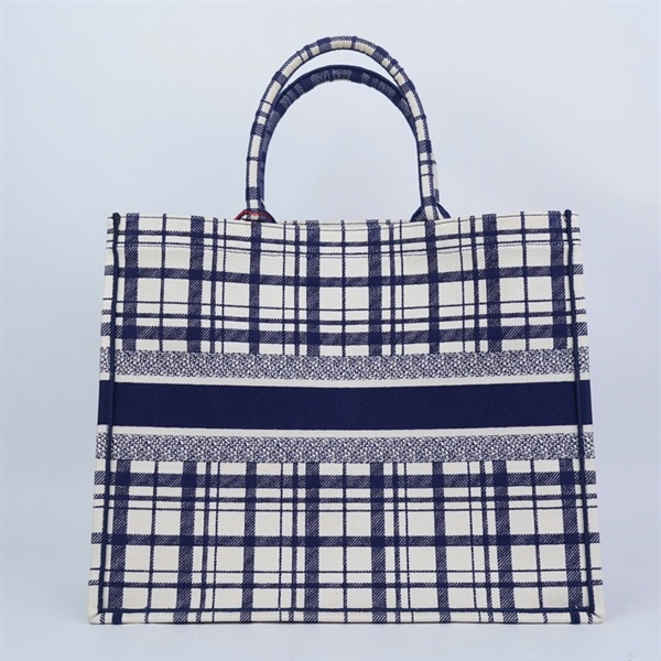 Túi Dior Tote trắng sọc xanh (50-MA-0261) sz42 (MV) KG+