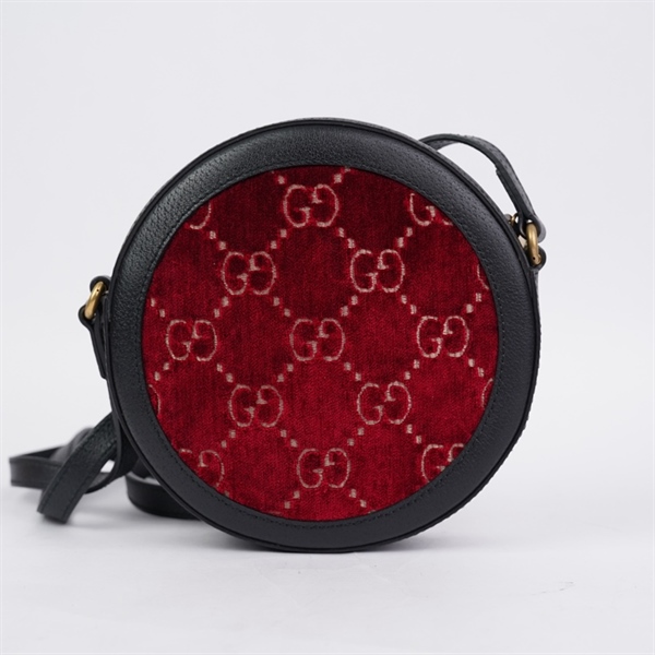Túi GG đeo chéo tròn đỏ viền đen (574973-520981) sz18 KG+