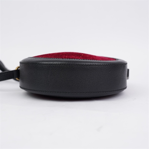 Túi GG đeo chéo tròn đỏ viền đen (574973-520981) sz18 KG+