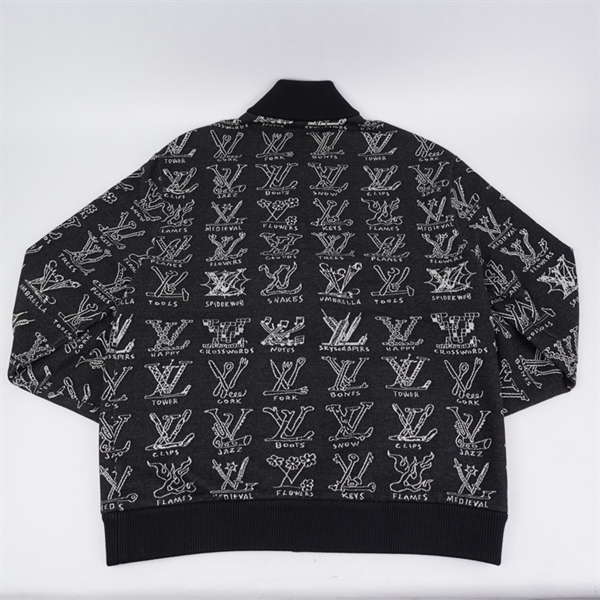 Áo khoác LV đen hoa trắng (L-N) KG+