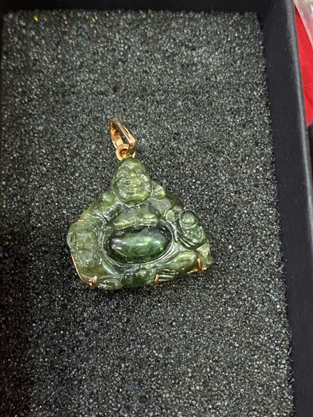 Charm mặt phật di lặc bọc vàng +