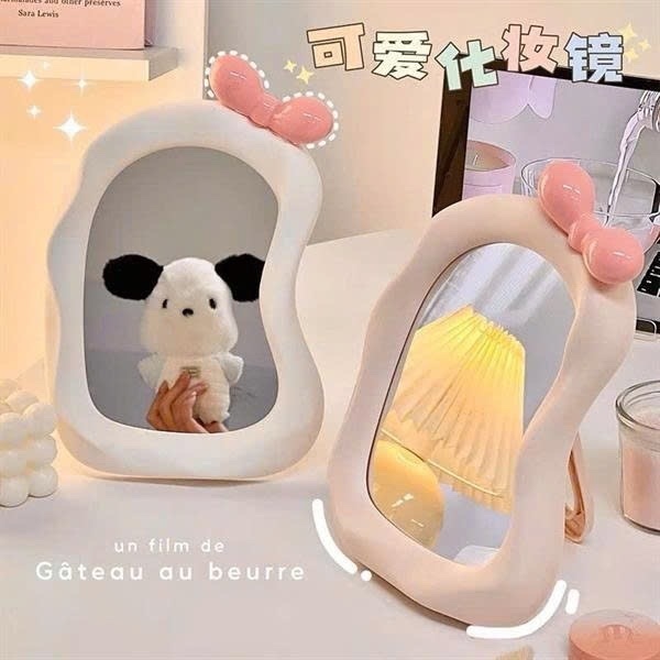 Gương Để Bàn Viền Sóng Charm Nơ ( Thùng 72 )