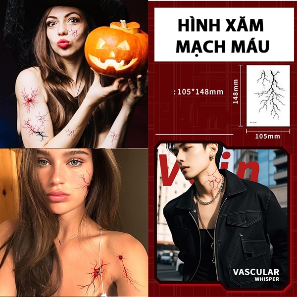 Hình xăm mạch máu Halloween