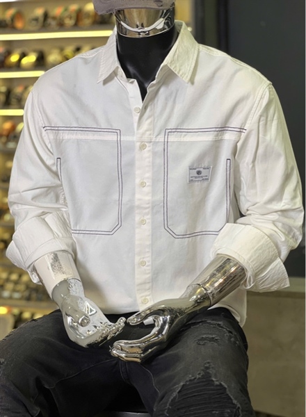 SM TD-QCCC - 8892 Trắng viền túi chỉ nổi