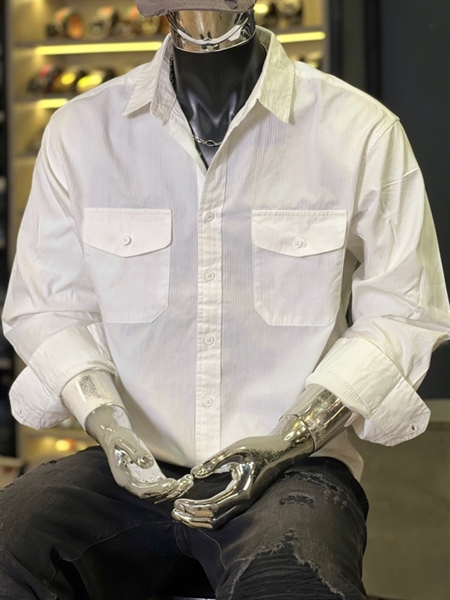 SM TD-QCCC - 8935 Vải sọc ẩn- Trắng