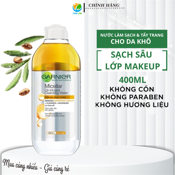 Nước Tẩy Trang Garnier Làm Sạch Sâu Lớp Trang Điểm 400ml