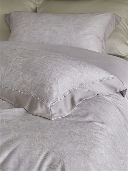 Bộ ga màu Tím khoai môn hoa vân chìm | Cotton Ai Cập mài - LF04.05