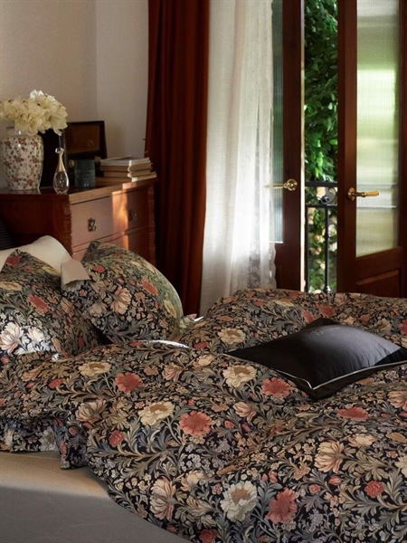 Bộ ga TigerRose in hoa hồng màu trắng & hồng - Ga kem | Cotton Ai Cập - LF02.03