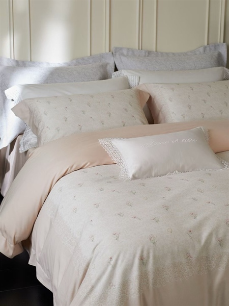 Bộ ga be hồng in bông hoa nhí - LF05.01