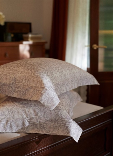 Bộ ga BST TigerRose “Elena” màu Tím in hoa văn cổ điển, đối xứng | Cotton Ai Cập - LF02.02 - Tím pastel