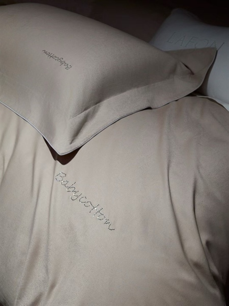 Bộ ga Gấm màu Be dệt vân chìm- LF01.04