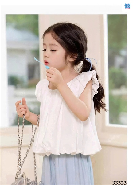 33323-Áo bí trắng cổ tròn