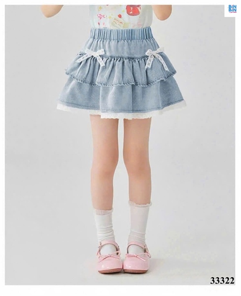 33322-CV jean bò thắt nơ ren