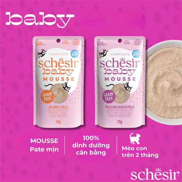 Schesir Baby Mousse vị Cá Hồi 70g
