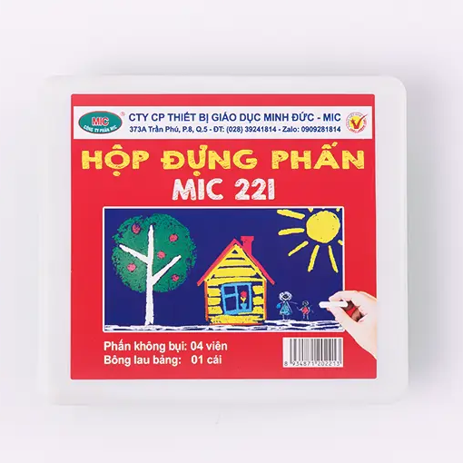Hộp đựng phấn MIC 221 – Phấn không bụi & bông lau bảng tiện lợi L10T120