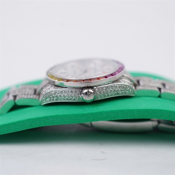 Đồng hồ Rolex bạc full kim, kim màu, kim độ (702MY199) sz34 +