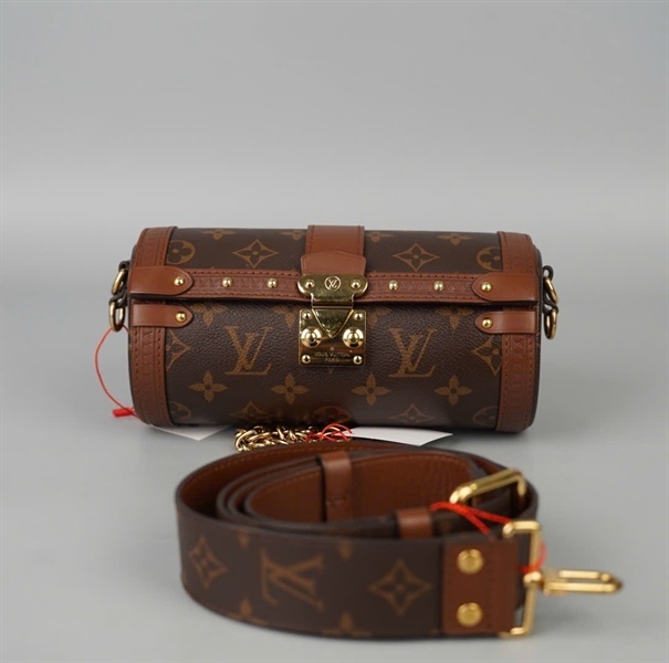 Túi LV Papillon Trunk hoa nâu 2strap sz19 +