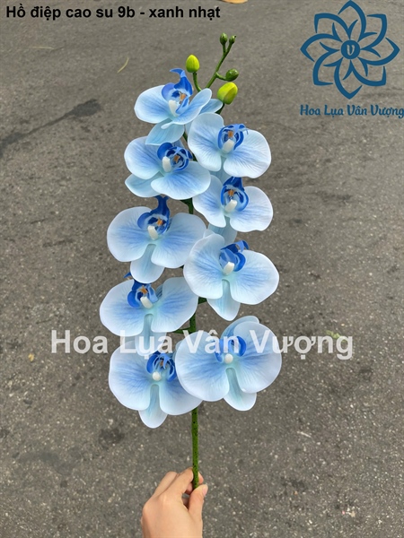 Hồ điệp cao su 9b - xanh nhạt - Hồ điệp, lan - Hoa Lụa Vân Vượng