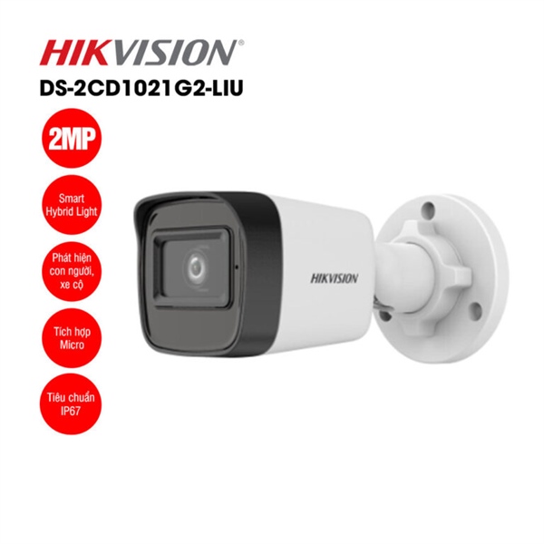 Camera IP 2MP thân trụ Hikvision DS-2CD1021G2-LIU