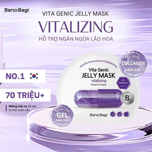 Mặt Nạ Banobagi Vita Genic Jelly Vitalizing – Tím : Tăng độ đàn hồi & săn chắc