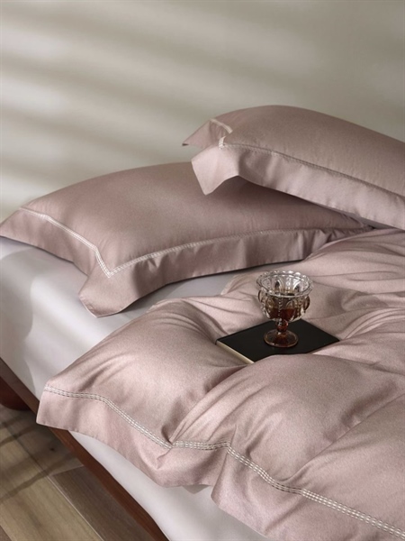 Bộ ga trơn Hồng vỏ đỗ vân chìm nhí | "BST Nỉ Tơ Bóng" - Tencel Cotton - LF07.04