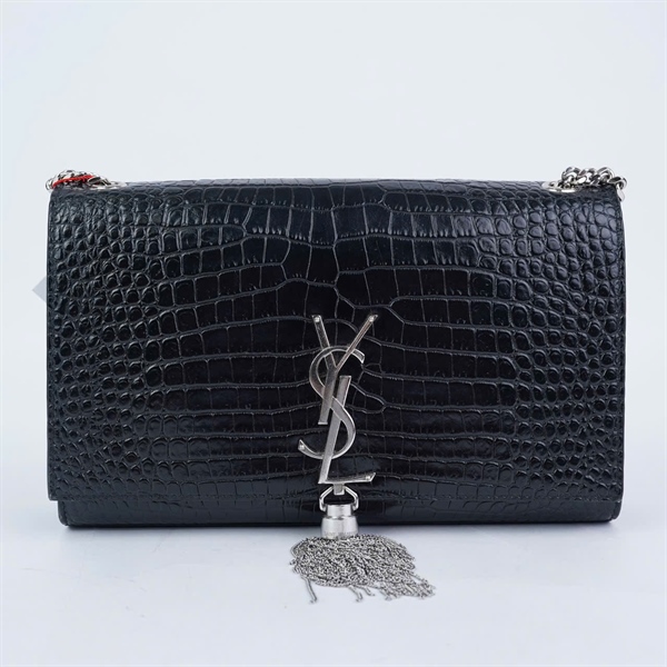 Túi YSL Kate đen da cá sấu (GUE354119-111B) sz24 (BQ) KG+