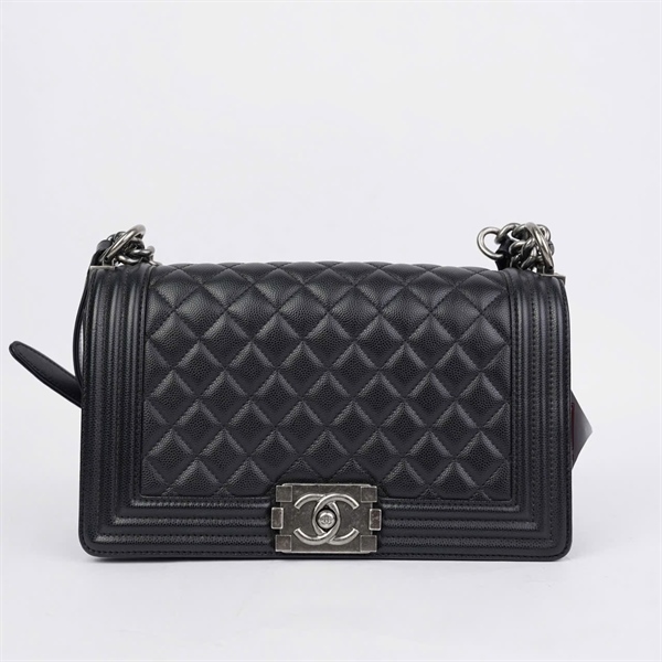 Túi Chanel Boy đen (29628159) sz25 (BQ) KG+