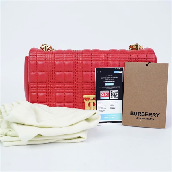 Túi Burberry Lola đỏ sz23 KG+