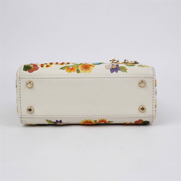 Túi Dior Lady trắng thêu hoa (01-RU-0253) szmini (BQ) KG+