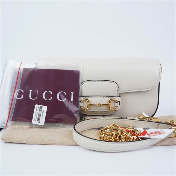 Túi GG 1955 trắng 2 strap (735178-520981) sz23 (BQ) KG+