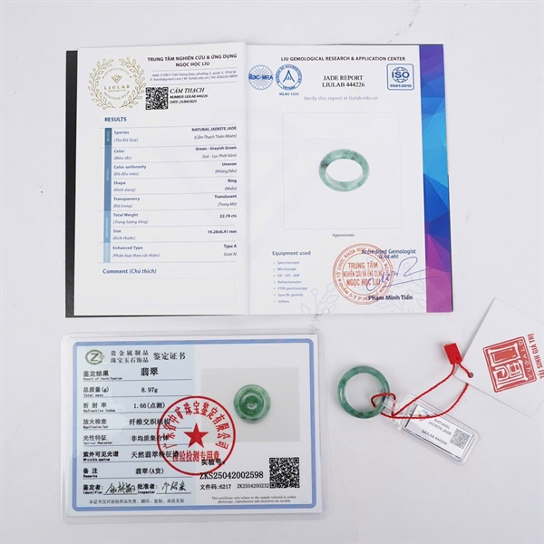 Nhẫn cao băng jadeite a Myanmar (444226) +