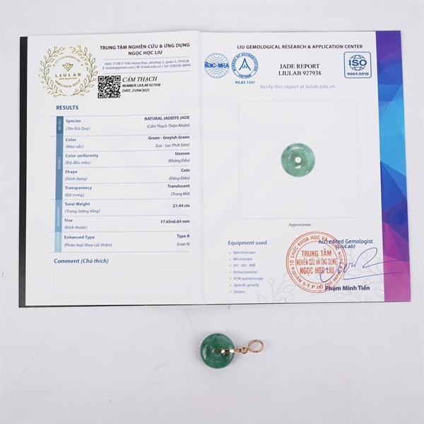 Charm khấu cao băng jadeite a Myanmar 927938 +