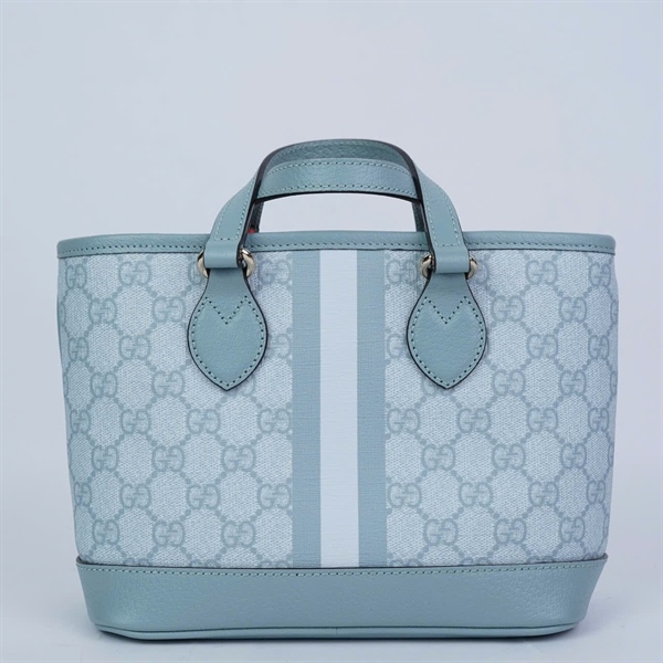 Túi GG Tote xanh kèm ví (811716-520981) sz22-24 +