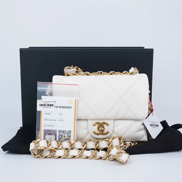 Túi Chanel trắng (KH466N28) sz20 KG+